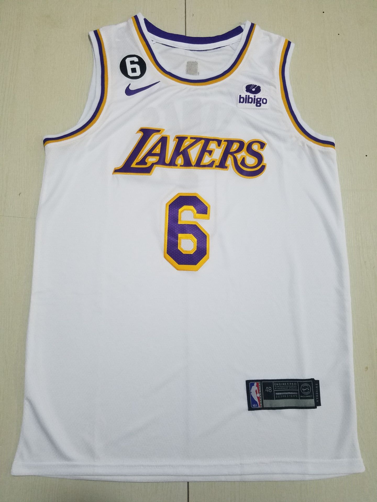 Men Los Angeles Lakers #6 LeBron James White 2022 Nike NBA Jerseys